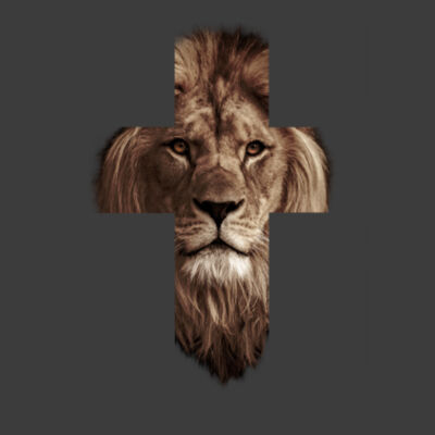 LION CROSS | Unisex Men's T-Shirt | GOLD Design Design