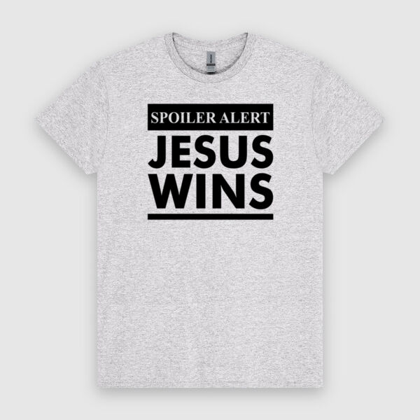 SPOILER ALERT - JESUS WINS | Unisex Men's T-Shirt | Black Design Thumbnail