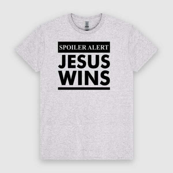 SPOILER ALERT - JESUS WINS | Unisex Men's T-Shirt | Black Design Thumbnail