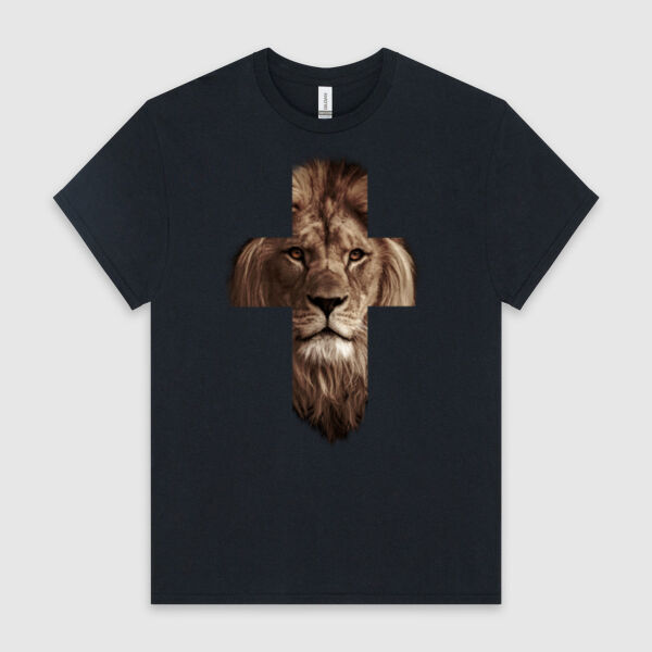 LION CROSS | Unisex Men's T-Shirt | GOLD Design Thumbnail