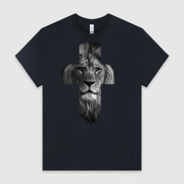 LION CROSS | Unisex Men's T-Shirt | GREY Design Thumbnail