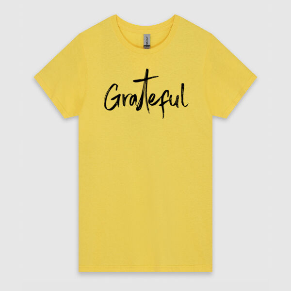 Grateful - Black Design | Gildan Ladies Heavy Cotton™ Thumbnail