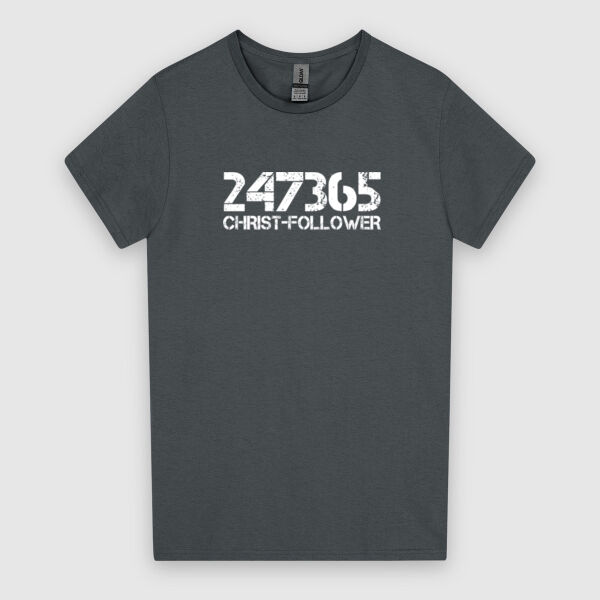 247365 CHRIST-FOLLOWER - White Design | Gildan Ladies Heavy Cotton™ Thumbnail