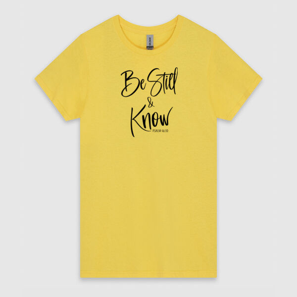 Be Still & Know - Black Design | Gildan Ladies Heavy Cotton™ Thumbnail
