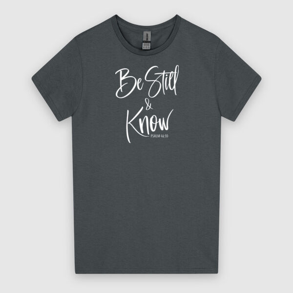 Be Still & Know - White Design | Gildan Ladies Heavy Cotton™ Thumbnail