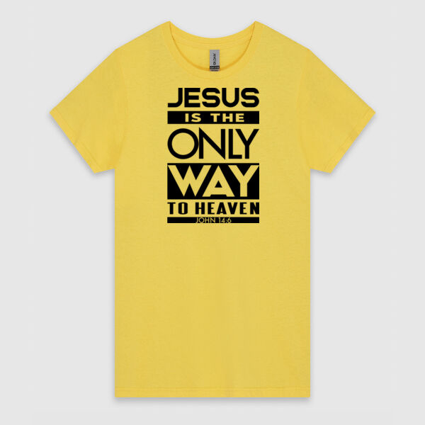 Jesus Is The Only Way To Heaven - Black Design | Gildan Ladies Heavy Cotton™ Thumbnail