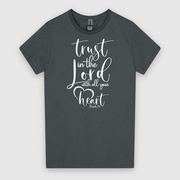 Trust In The Lord With All Your Heart - Proverbs 3:5 - White Design | Gildan Ladies Heavy Cotton™ Thumbnail