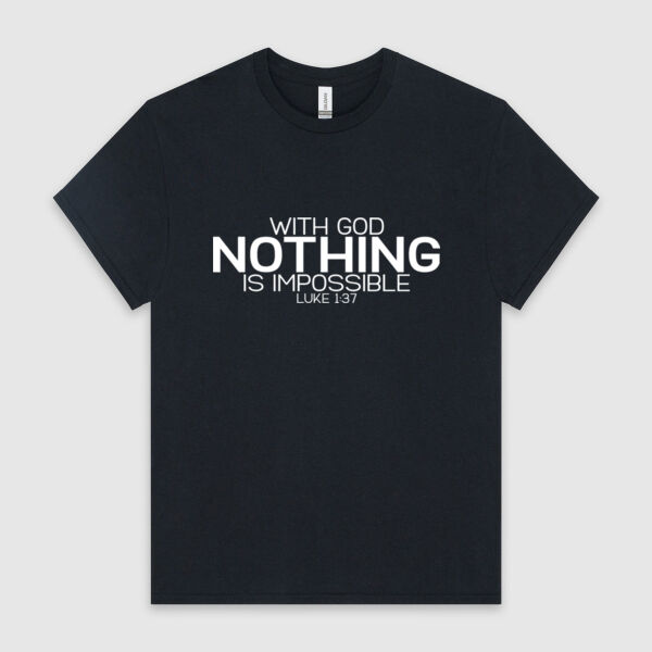 With God Nothing Is Impossible | Men's T-Shirt | White Design Thumbnail
