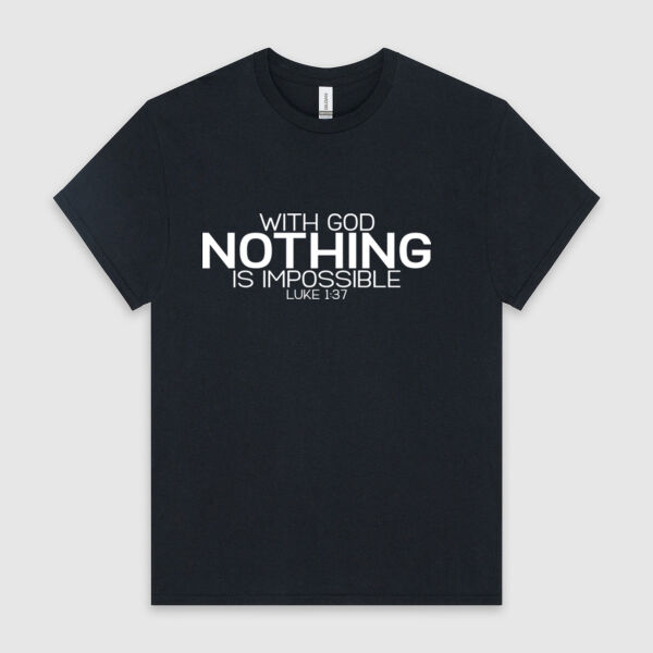 With God Nothing Is Impossible | Men's T-Shirt | White Design Thumbnail