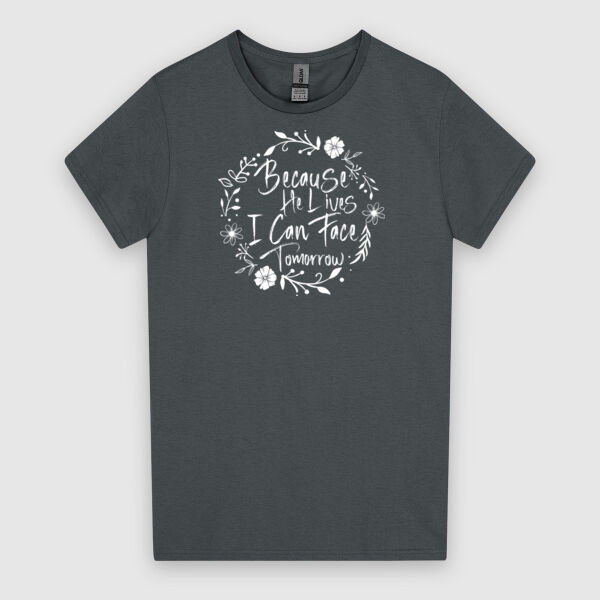 Because He Lives - White Design | Gildan Ladies Heavy Cotton™ Thumbnail