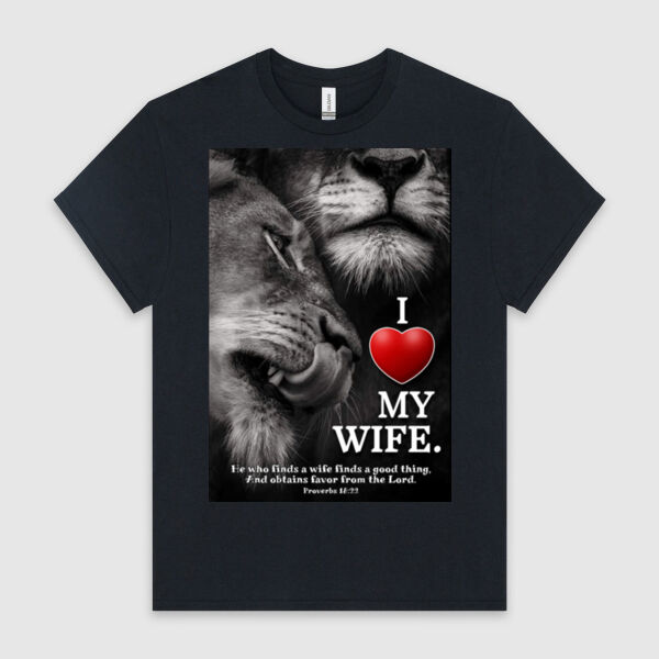 I Love My Wife - Proverbs 18:22 | With Lions | Men's T-Shirt Thumbnail