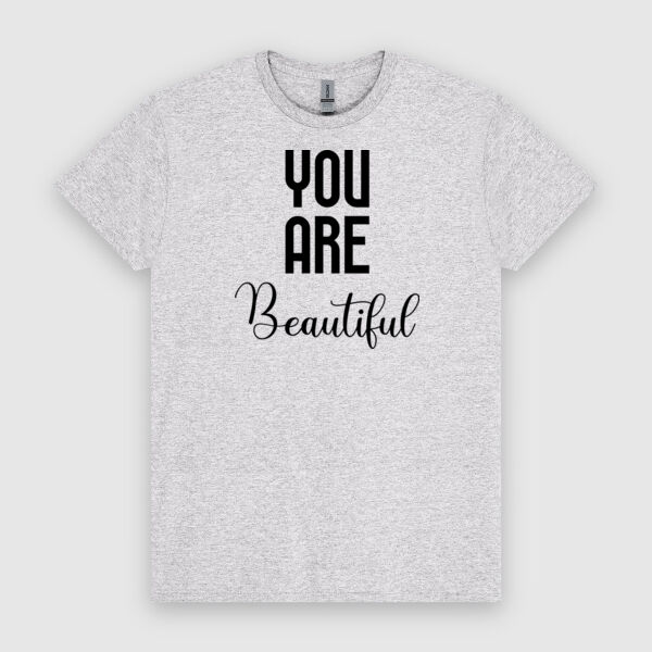 YOU ARE Beautiful | Unisex Men's T-Shirt | Black Design Thumbnail