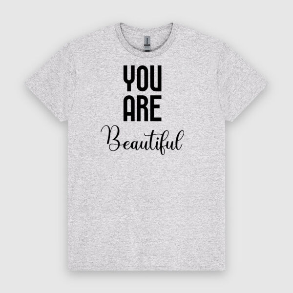 YOU ARE Beautiful | Unisex Men's T-Shirt | Black Design Thumbnail
