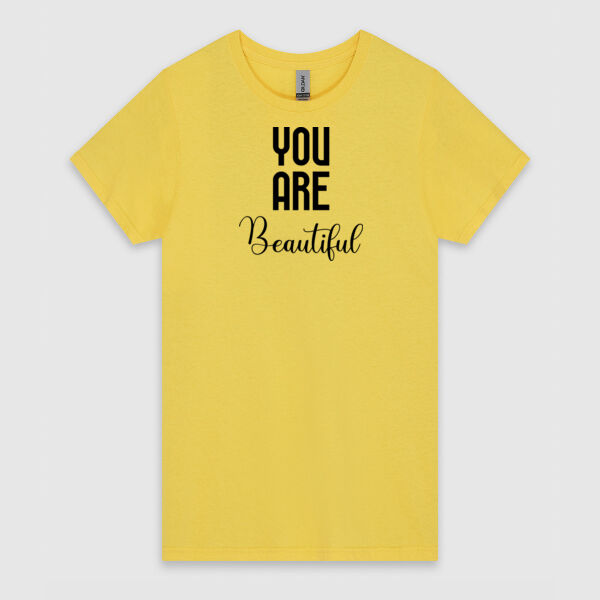 YOU ARE Beautiful - Black Design | Gildan Ladies Heavy Cotton™ Thumbnail