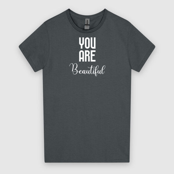 YOU ARE Beautiful - White Design | Gildan Ladies Heavy Cotton™ Thumbnail
